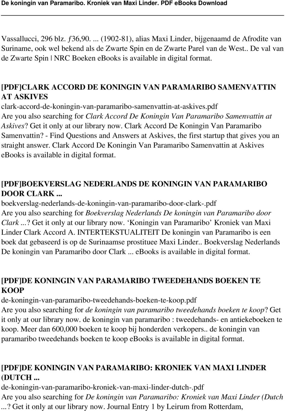 pdf Are you also searching for Clark Accord De Koningin Van Paramaribo Samenvattin at Askives? Get it only at our library now. Clark Accord De Koningin Van Paramaribo Samenvattin? - Find Questions and Answers at Askives, the first startup that gives you an straight answer.