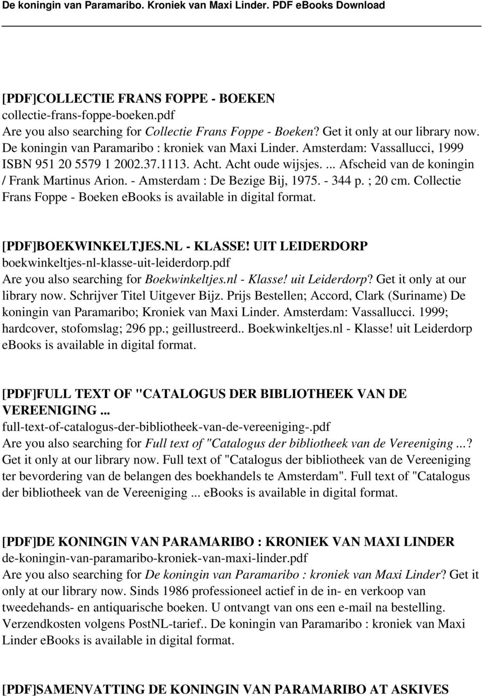 - Amsterdam : De Bezige Bij, 1975. - 344 p. ; 20 cm. Collectie Frans Foppe - Boeken [PDF]BOEKWINKELTJES.NL - KLASSE! UIT LEIDERDORP boekwinkeltjes-nl-klasse-uit-leiderdorp.