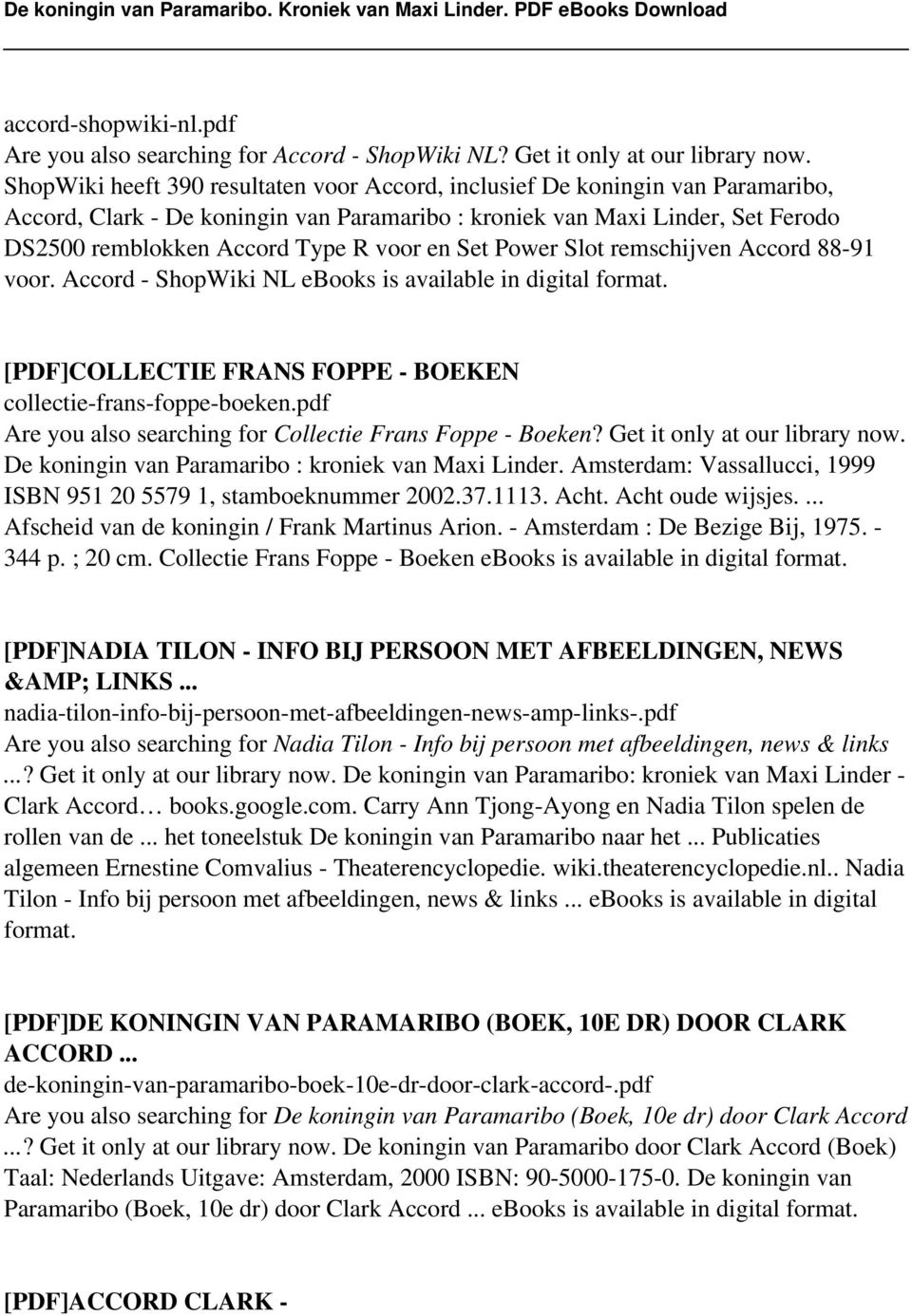 en Set Power Slot remschijven Accord 88-91 voor. Accord - ShopWiki NL [PDF]COLLECTIE FRANS FOPPE - BOEKEN collectie-frans-foppe-boeken.pdf Are you also searching for Collectie Frans Foppe - Boeken?