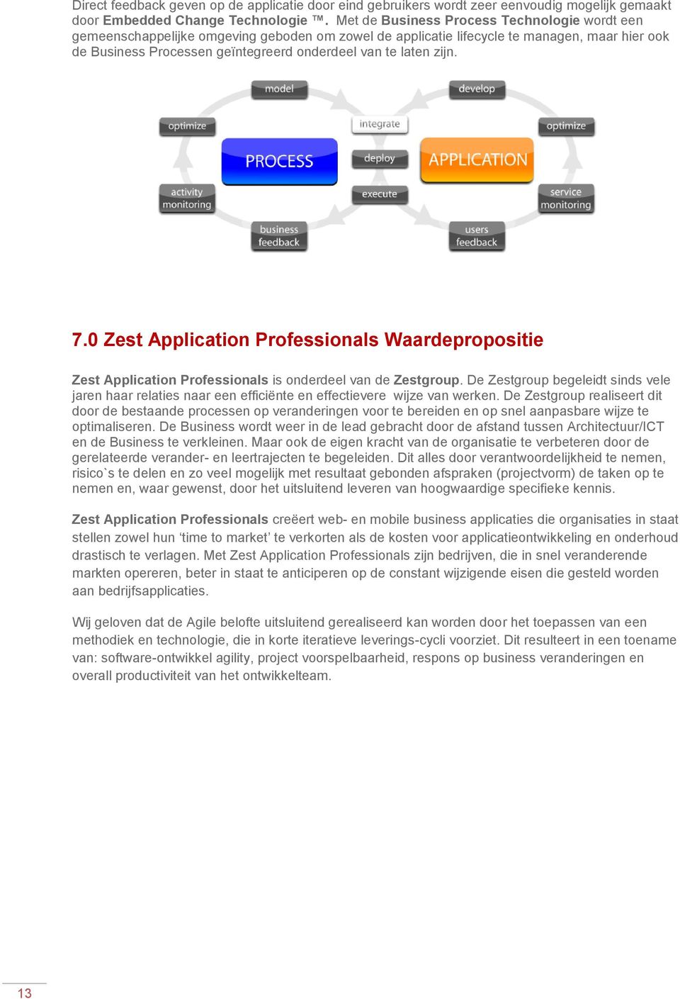 zijn. 7.0 Zest Application Professionals Waardepropositie Zest Application Professionals is onderdeel van de Zestgroup.