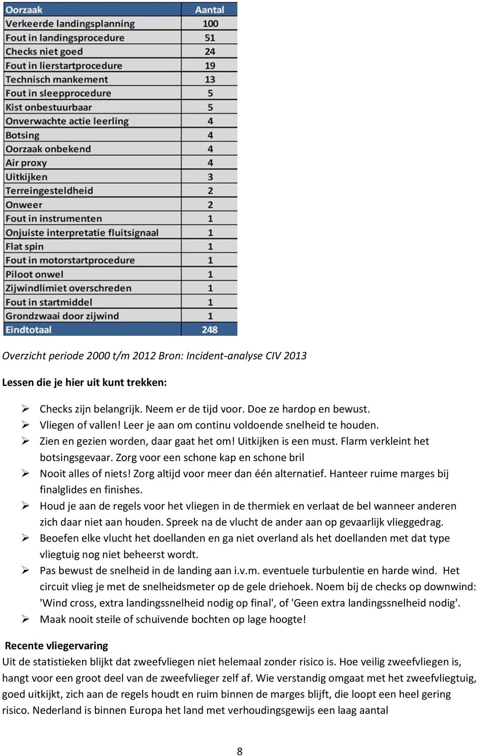 Zorg voor een schone kap en schone bril Nooit alles of niets! Zorg altijd voor meer dan één alternatief. Hanteer ruime marges bij finalglides en finishes.