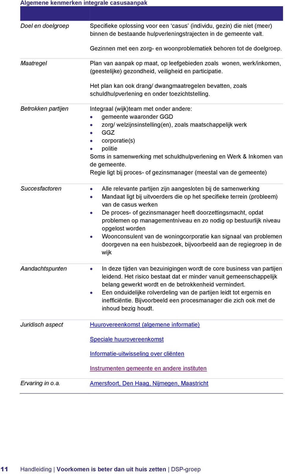 Het plan kan ook drang/ dwangmaatregelen bevatten, zoals schuldhulpverlening en onder toezichtstelling.