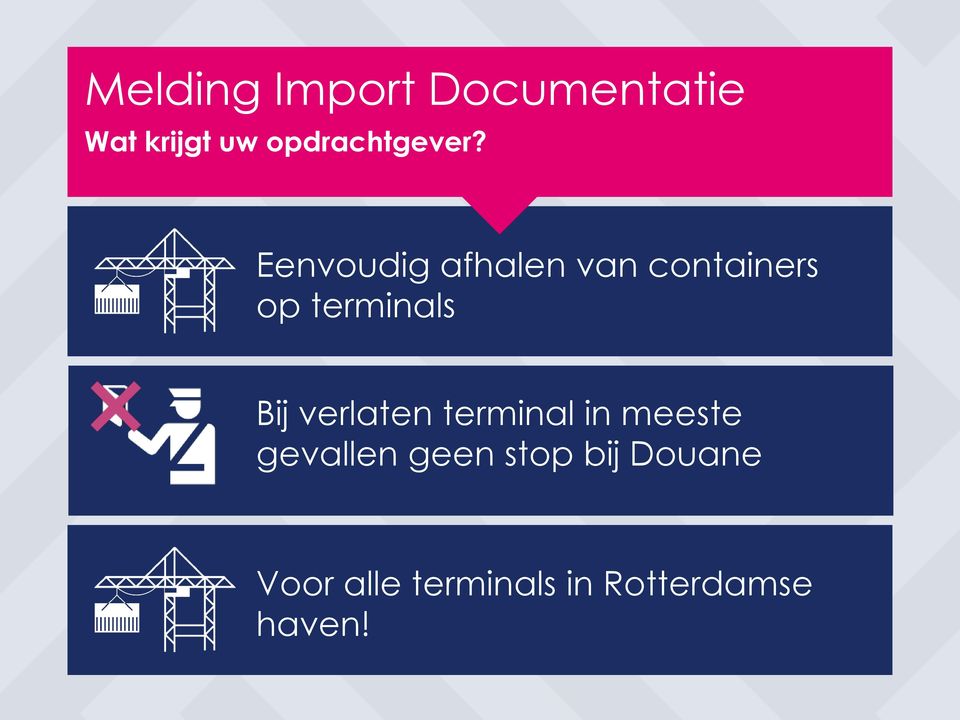 Eenvoudig afhalen van containers op terminals Bij