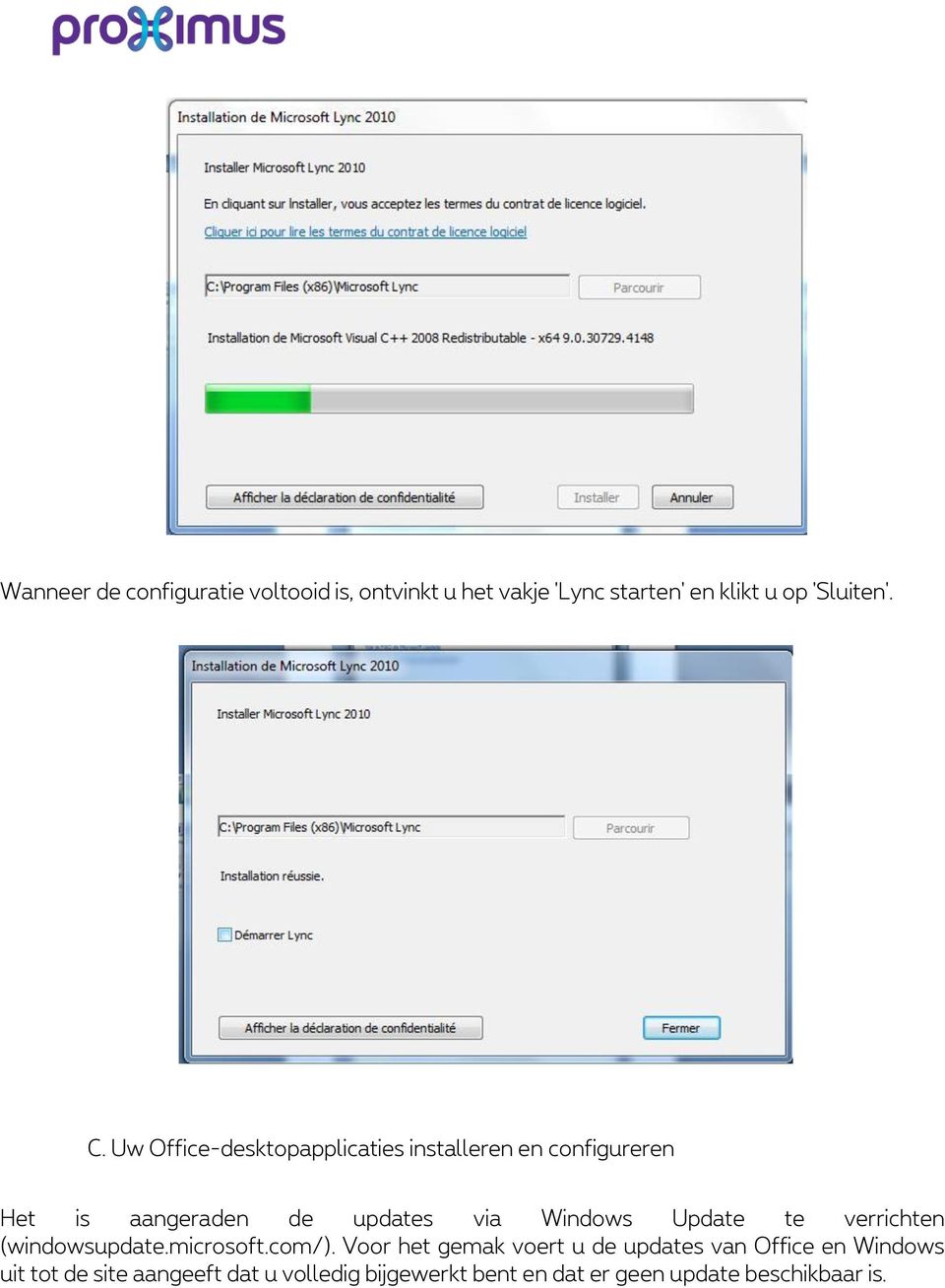 Update te verrichten (windowsupdate.microsoft.com/).