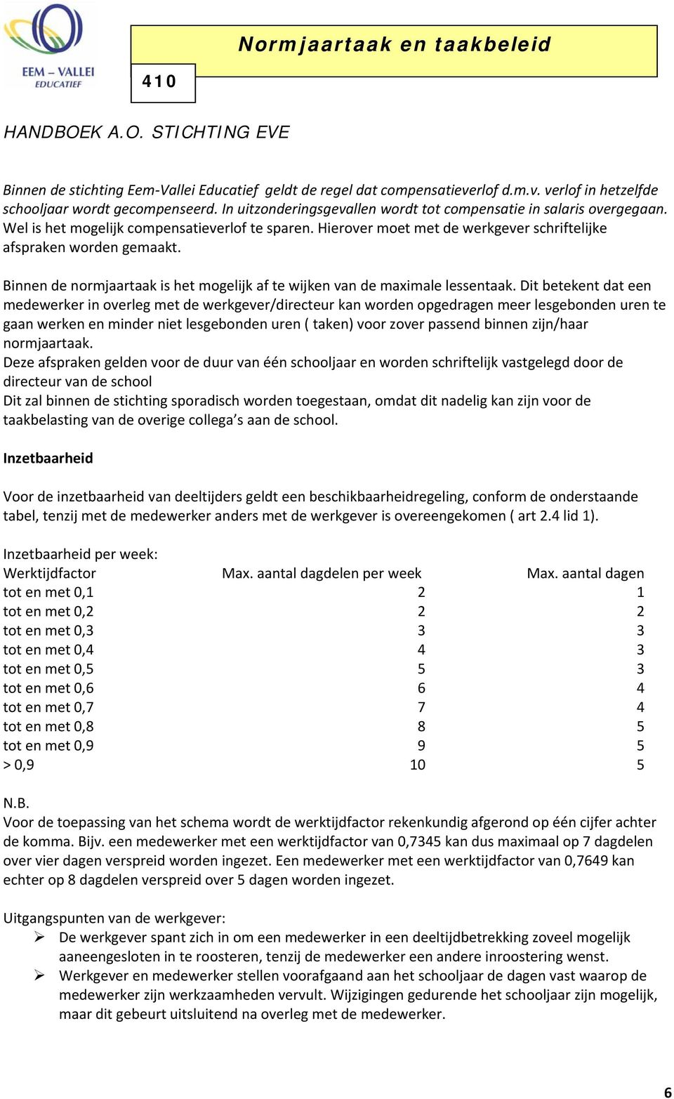 Binnen de normjaartaak is het mogelijk af te wijken van de maximale lessentaak.