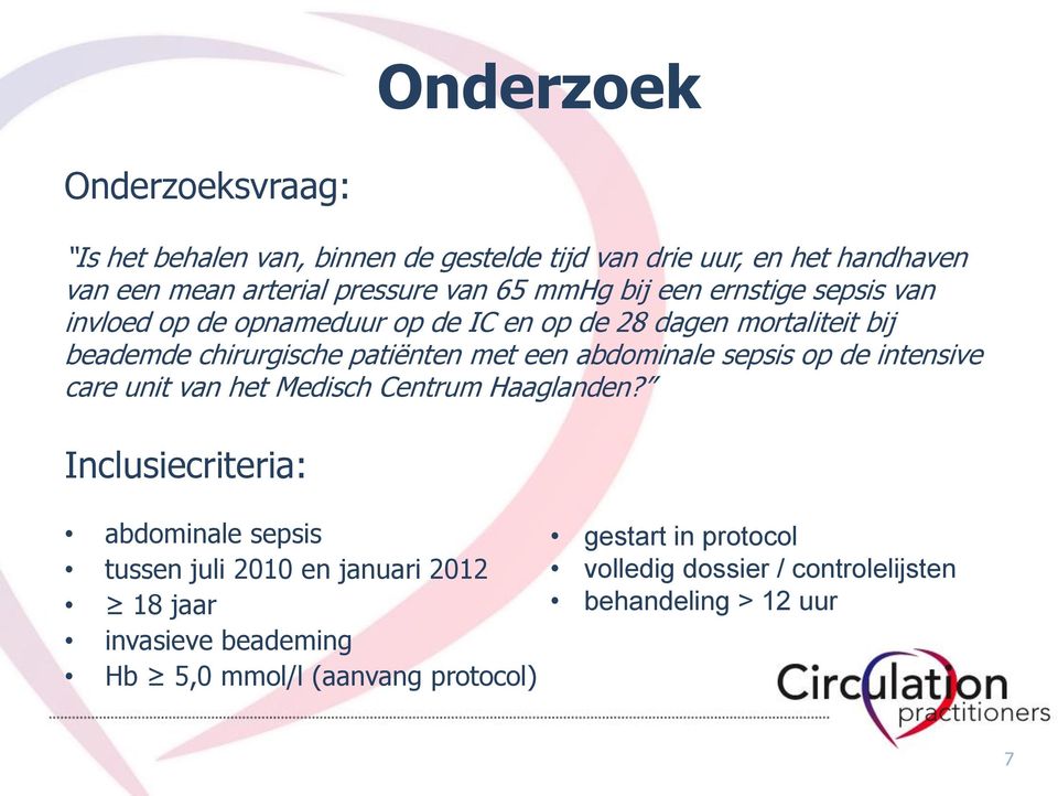 abdominale sepsis op de intensive care unit van het Medisch Centrum Haaglanden?