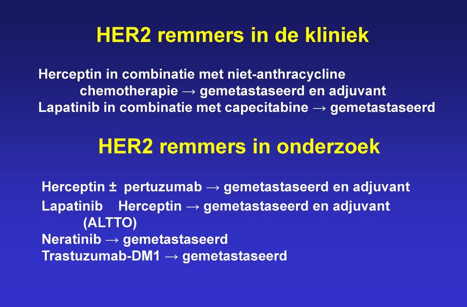 remmers in onderzoek Herceptin ± pertuzumab gemetastaseerd en adjuvant Lapatinib