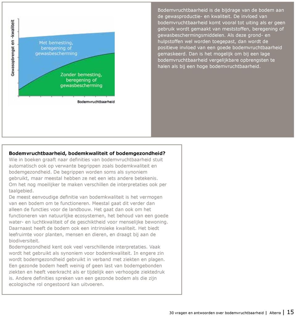 Als deze grond- en hulpstoffen wel worden toegepast, dan wordt de positieve invloed van een goede bodemvruchtbaarheid gemaskeerd.