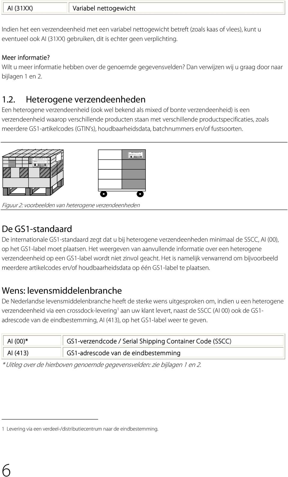 1.2. Heterogene verzendeenheden Een heterogene verzendeenheid (ook wel bekend als mixed of bonte verzendeenheid) is een verzendeenheid waarop verschillende producten staan met verschillende