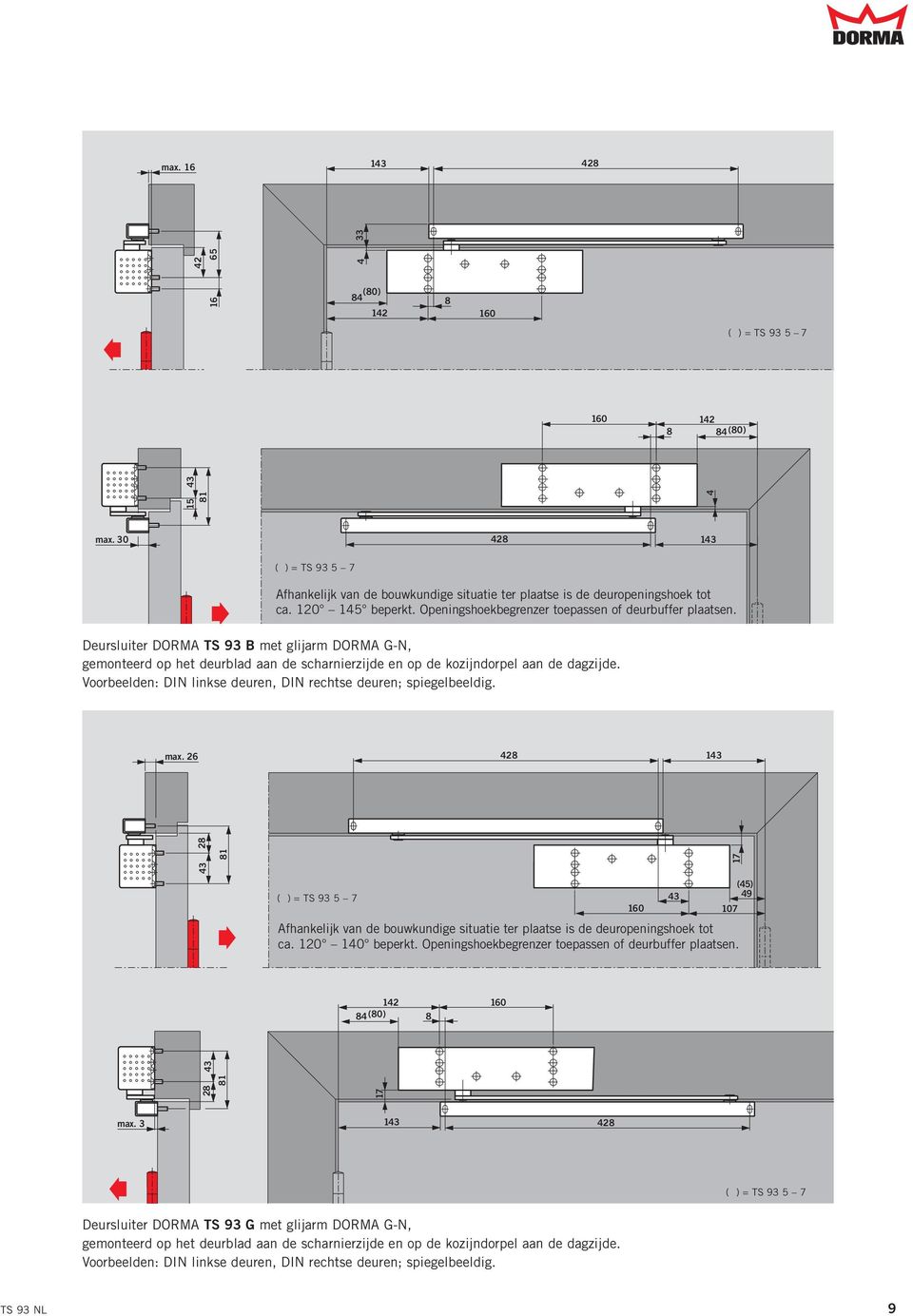 Glijarm-deurdrangersysteem TS 93 DORMA. in Contur Design - PDF Free