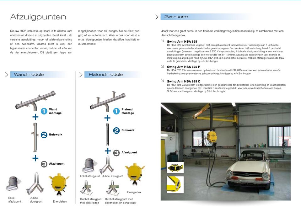 Waar u ook voor kiest, al onze afzuigpunten bieden dezelfde kwaliteit en duurzaamheid. Plafondmodule Ideaal voor een groot bereik in een flexibele werkomgeving.