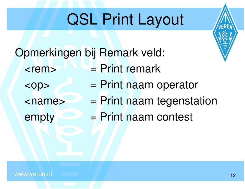 = Print naam operator <name> = Print