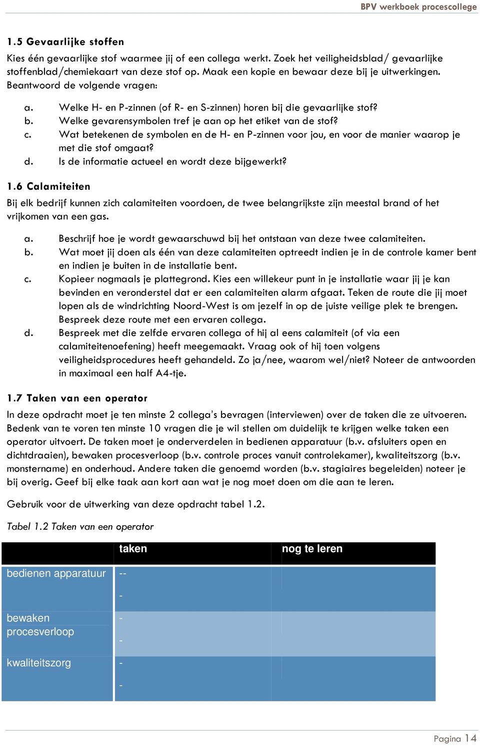 c. Wat betekenen de symbolen en de H- en P-zinnen voor jou, en voor de manier waarop je met die stof omgaat? d. Is de informatie actueel en wordt deze bijgewerkt? 1.