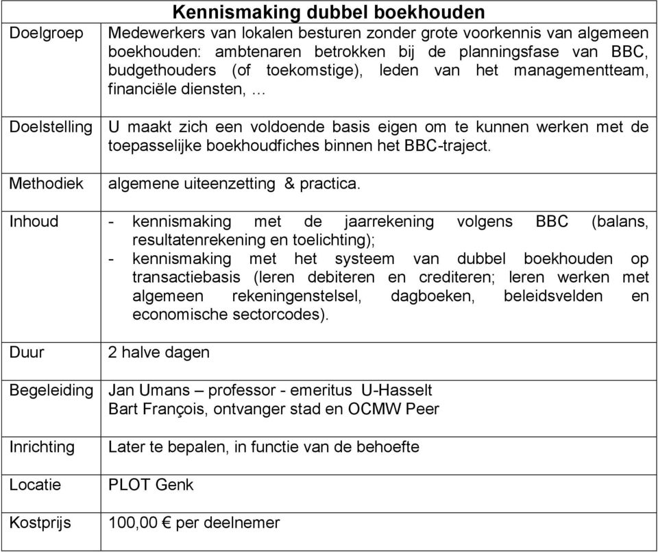 algemene uiteenzetting & practica.