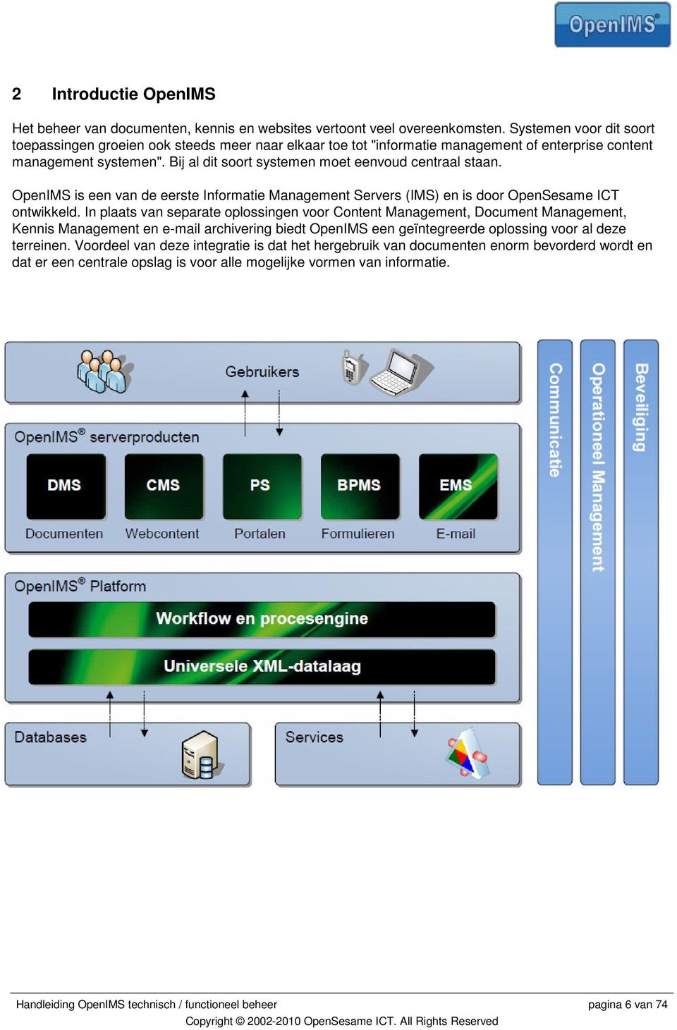 Bij al dit soort systemen moet eenvoud centraal staan. OpenIMS is een van de eerste Informatie Management Servers (IMS) en is door OpenSesame ICT ontwikkeld.