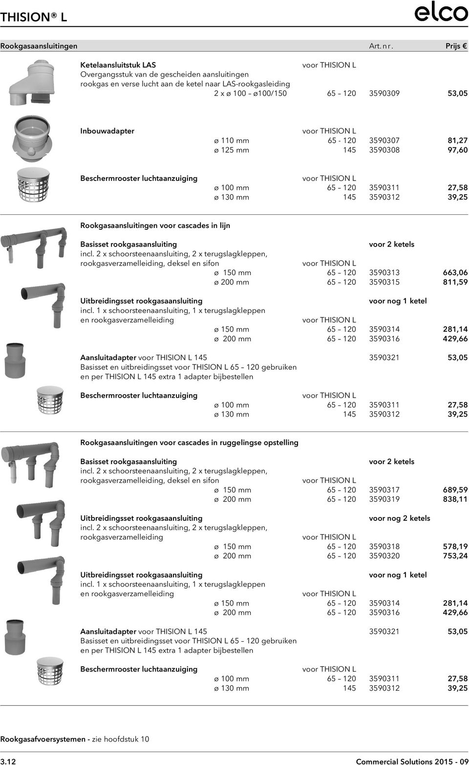 Inbouwadapter voor THISION L ø 110 mm 65-120 3590307 81,27 ø 125 mm 145 3590308 97,60 Beschermrooster luchtaanzuiging voor THISION L ø 100 mm 65 120 3590311 27,58 ø 130 mm 145 3590312 39,25