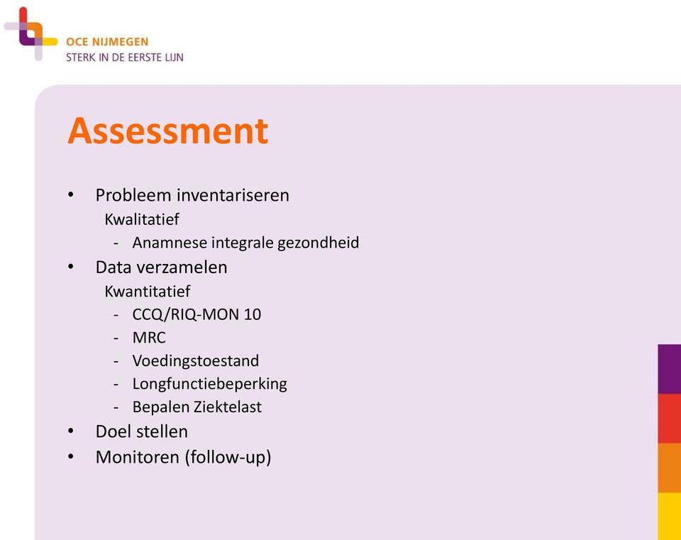 Kwantitatief - CCQ/RIQ-MON 10 - MRC - Voedingstoestand -