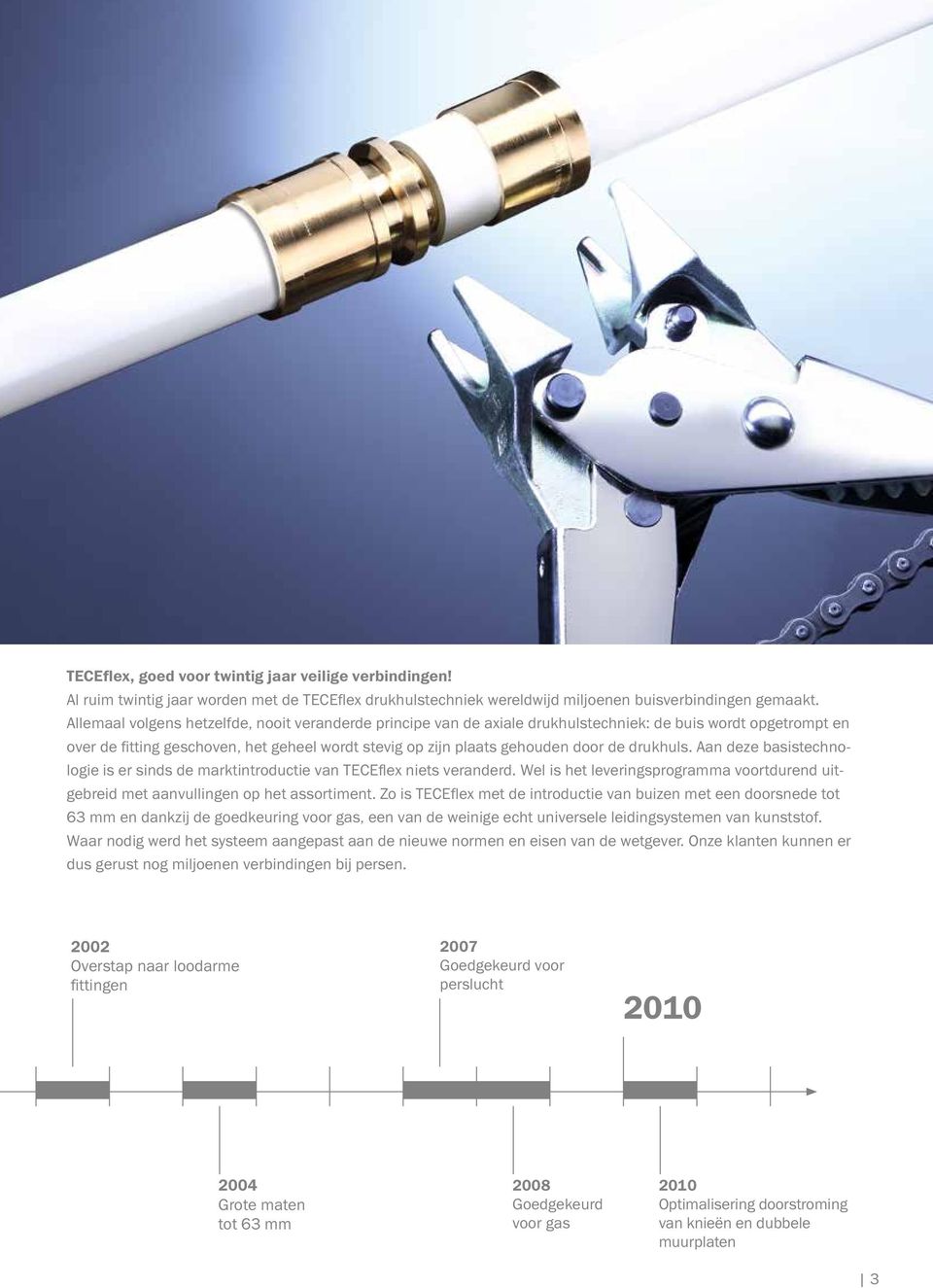 drukhuls. Aan deze basistechnologie is er sinds de marktintroductie van TECEflex niets veranderd. Wel is het leveringsprogramma voortdurend uitgebreid met aanvullingen op het assortiment.