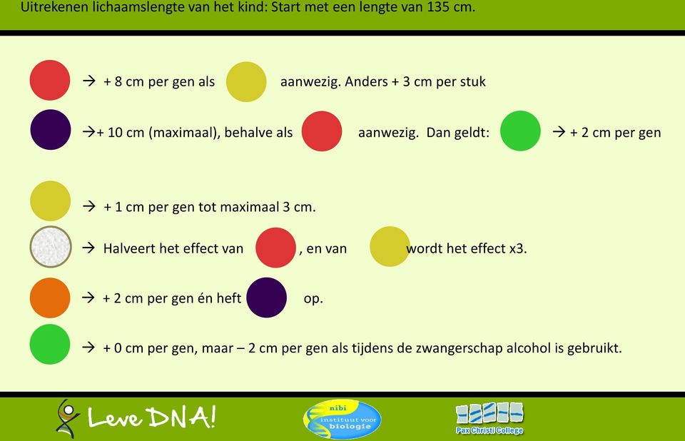 Dan geldt: + 2 cm per gen + 1 cm per gen tot maximaal 3 cm.