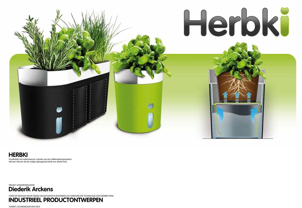 HERBKI Kruidenbak met waterreservoir, voorzien van een  zelfbewateringssysteem. Met een viltcover die de nodige opbergplaats biedt  voor allerlei tools. - PDF Gratis download