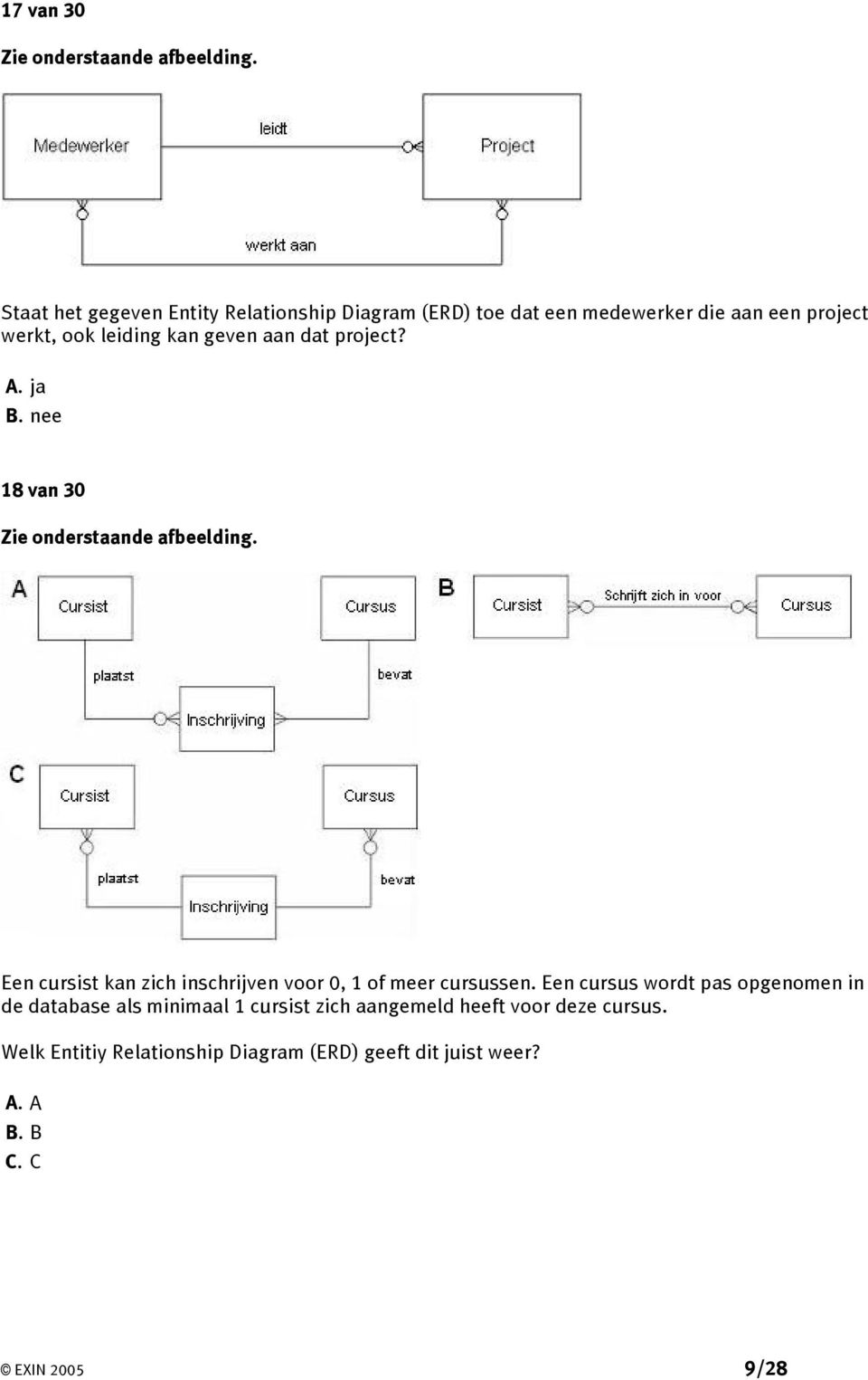 aan dat project? A. ja B. nee 18 van 30 Zie onderstaande afbeelding.