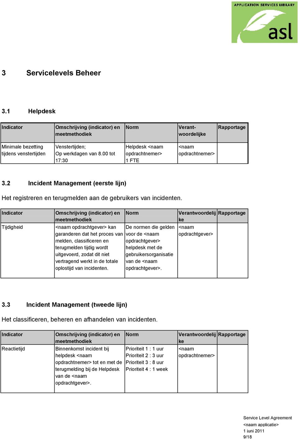 Tijdigheid opdrachtgever> kan garanderen dat het proces van melden, classificeren en terugmelden tijdig wordt uitgevoerd, zodat dit niet vertragend werkt in de totale oplostijd van incidenten.