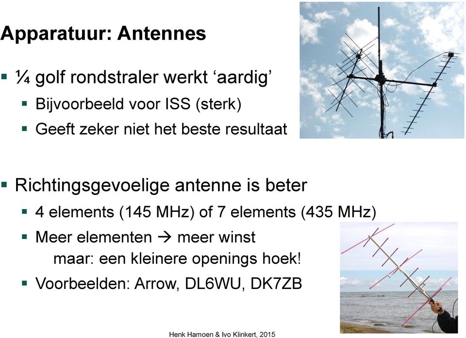 antenne is beter 4 elements (145 MHz) of 7 elements (435 MHz) Meer