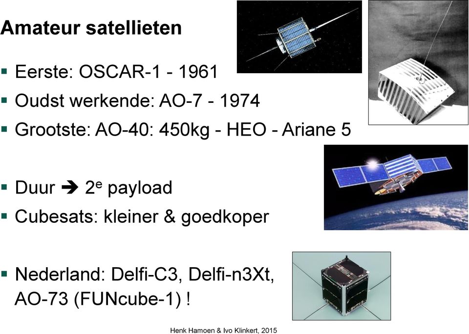 Ariane 5 Duur 2 e payload Cubesats: kleiner &
