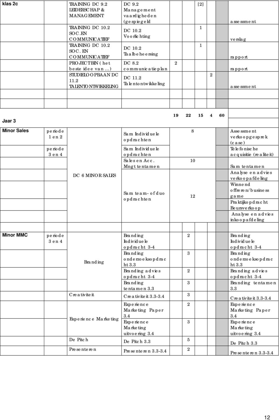 Talentontwikkeling [] assessment verslag rapport rapport assessment Jaar 3 9 5 4 60 Minor Sales periode en periode 3 en 4 DC 6 MINOR SALES Sam Individuele opdrachten Sam Individuele opdrachten Sales
