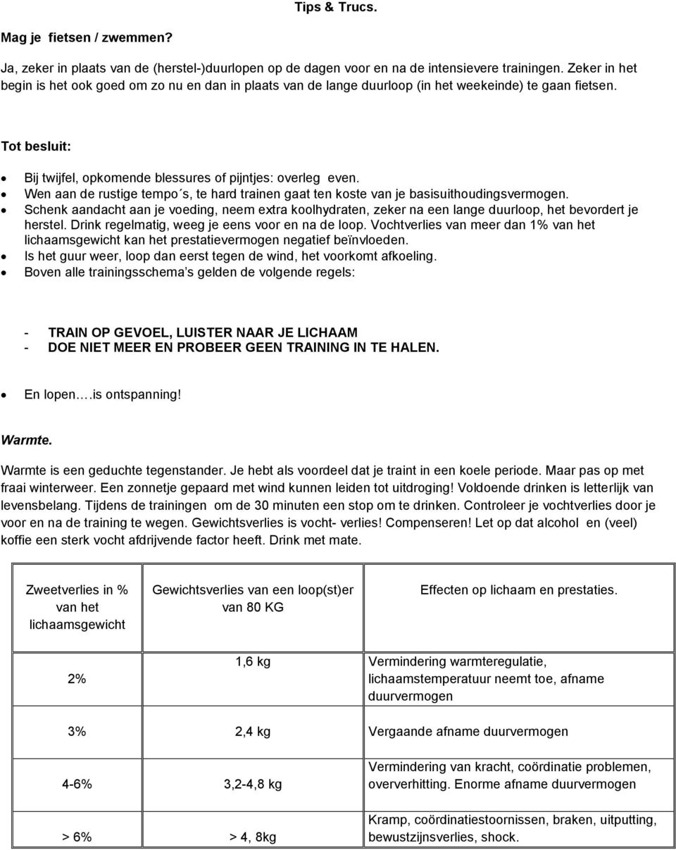 Wen aan de rustige tempo s, te hard trainen gaat ten koste van je basisuithoudingsvermogen.