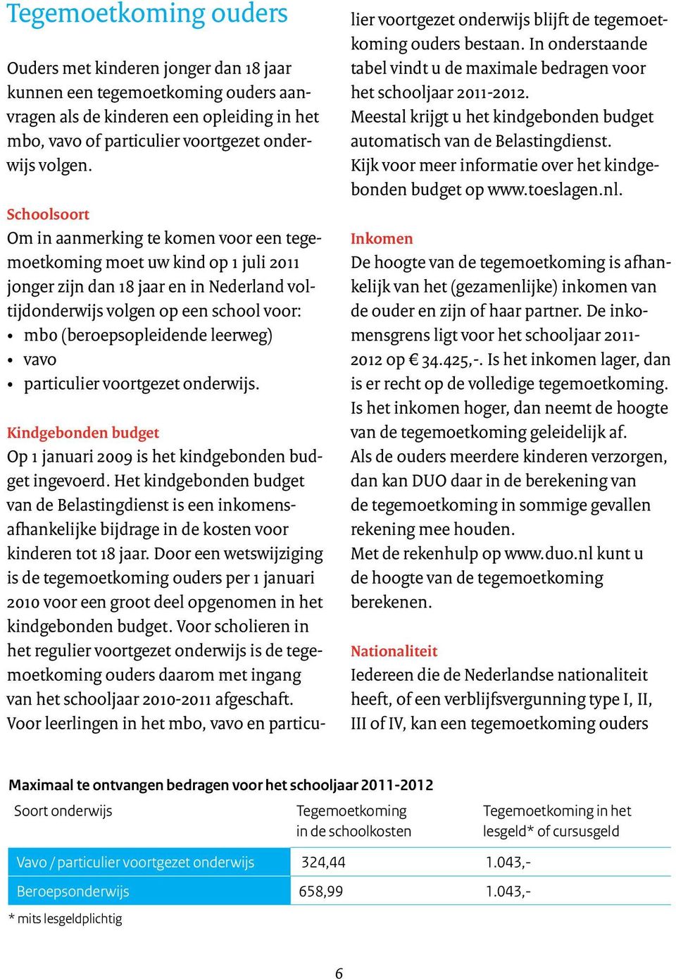 leerweg) vavo particulier voortgezet onderwijs. Kindgebonden budget Op 1 januari 2009 is het kindgebonden budget ingevoerd.