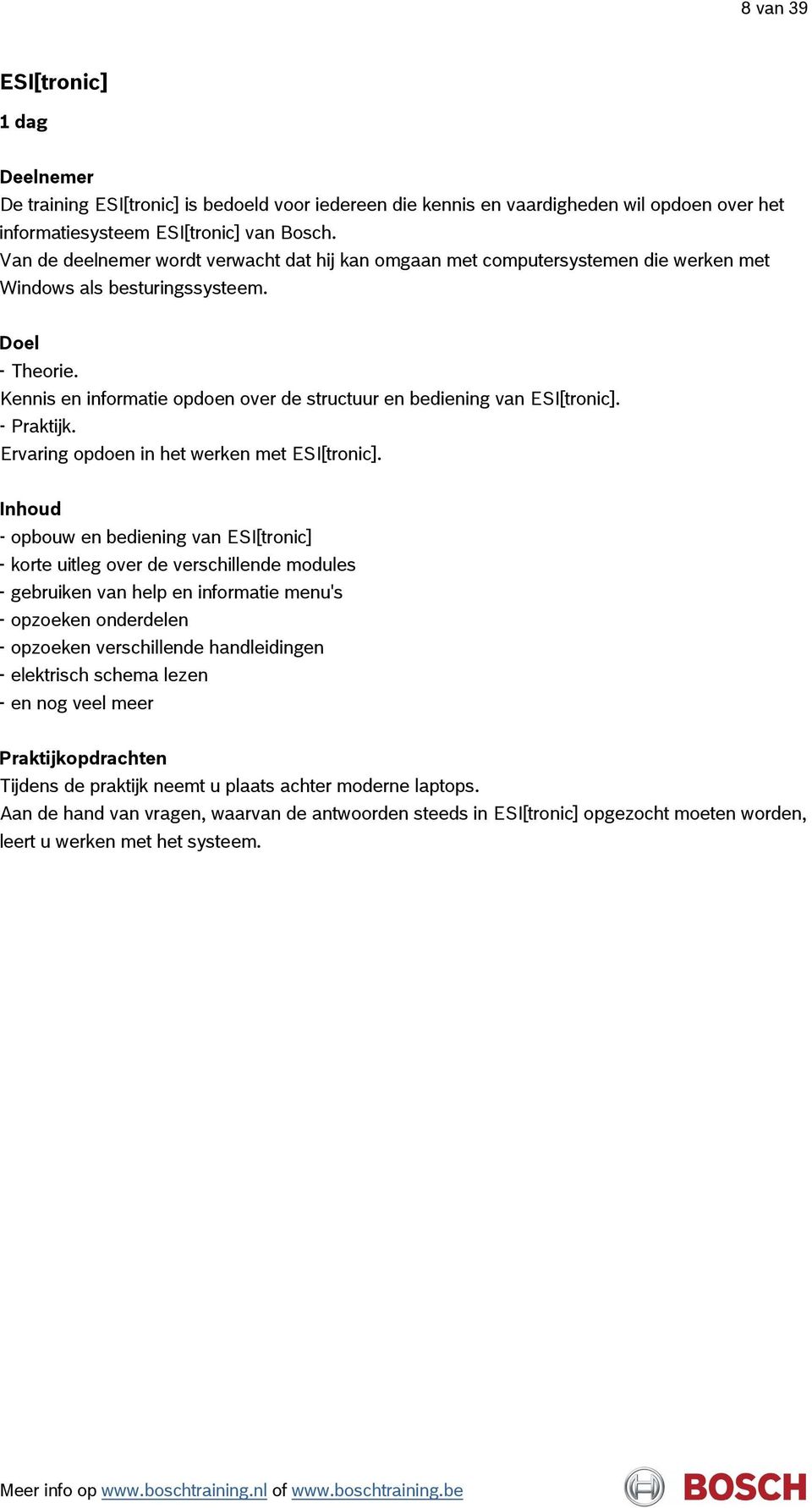 Ervaring opdoen in het werken met ESI[tronic].