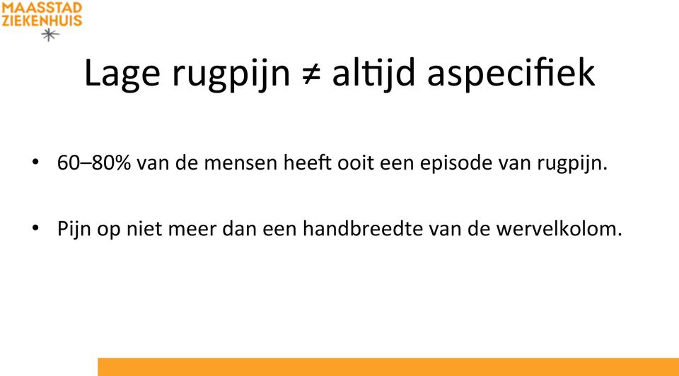 episode van rugpijn.