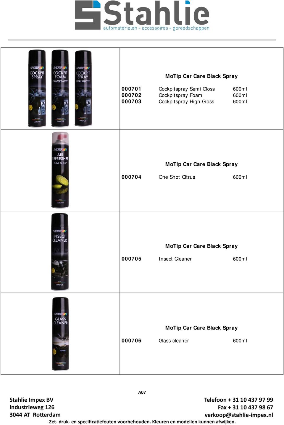 Care Black Spray 000704 One Shot Citrus 600ml MoTip Car Care Black Spray