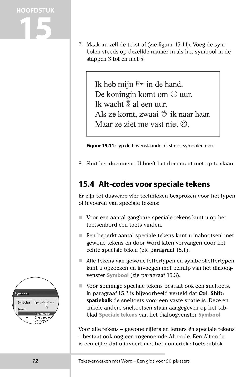 .4 Alt-codes voor speciale tekens Er zijn tot dusverre vier technieken besproken voor het typen of invoeren van speciale tekens: Voor een aantal gangbare speciale tekens kunt u op het toetsenbord een