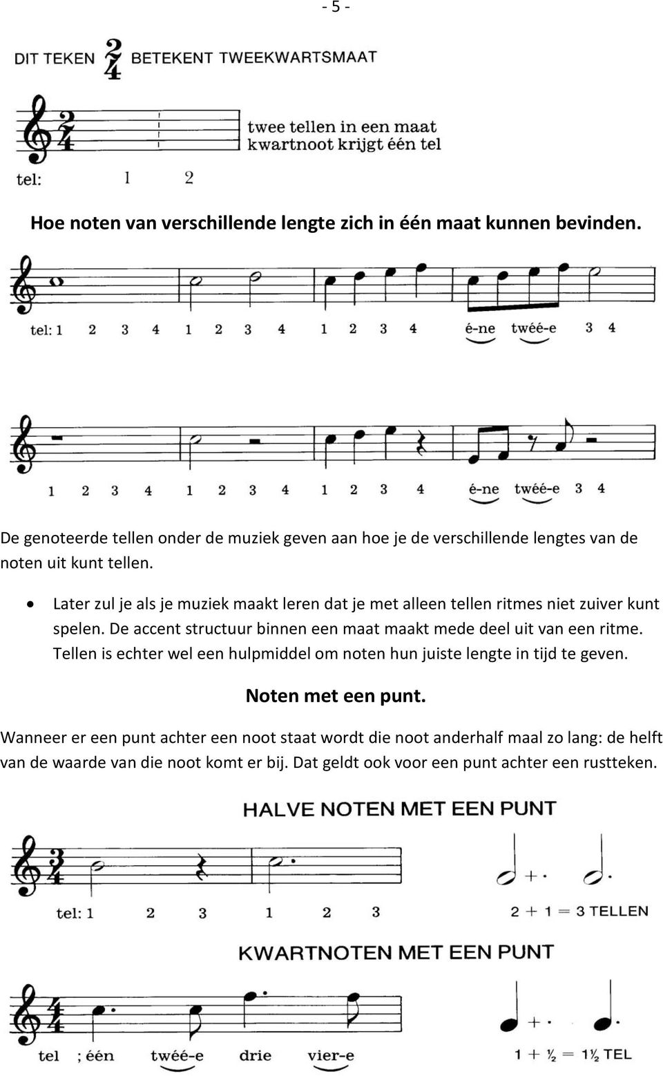 Later zul je als je muziek maakt leren dat je met alleen tellen ritmes niet zuiver kunt spelen.