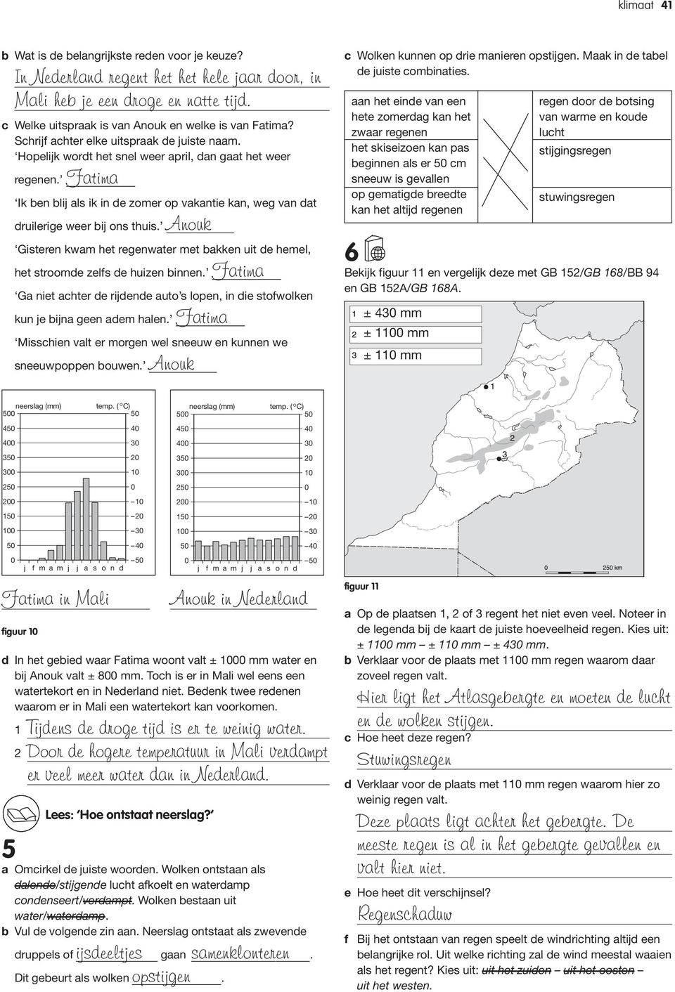 Fatima Ik ben bli als ik in de zomer op vakantie kan, weg van dat druilerige weer bi ons thuis. Anouk Gisteren kwam het regenwater met bakken uit de hemel, het stroomde zelfs de huizen binnen.