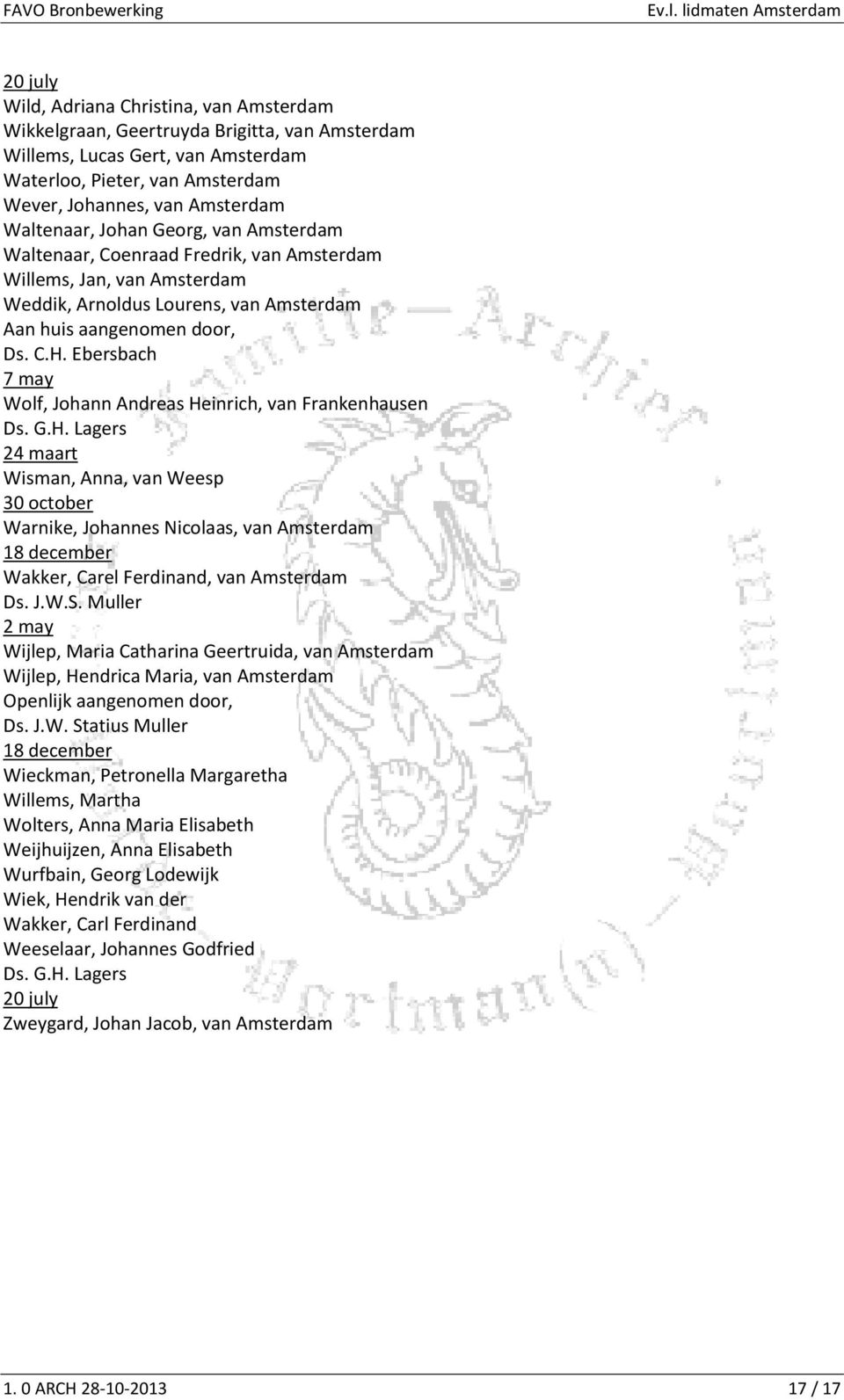 maart Wisman, Anna, van Weesp 30 october Warnike, Johannes Nicolaas, van Amsterdam Wakker, Carel Ferdinand, van Amsterdam 2 may Wijlep, Maria Catharina Geertruida, van Amsterdam Wijlep, Hendrica