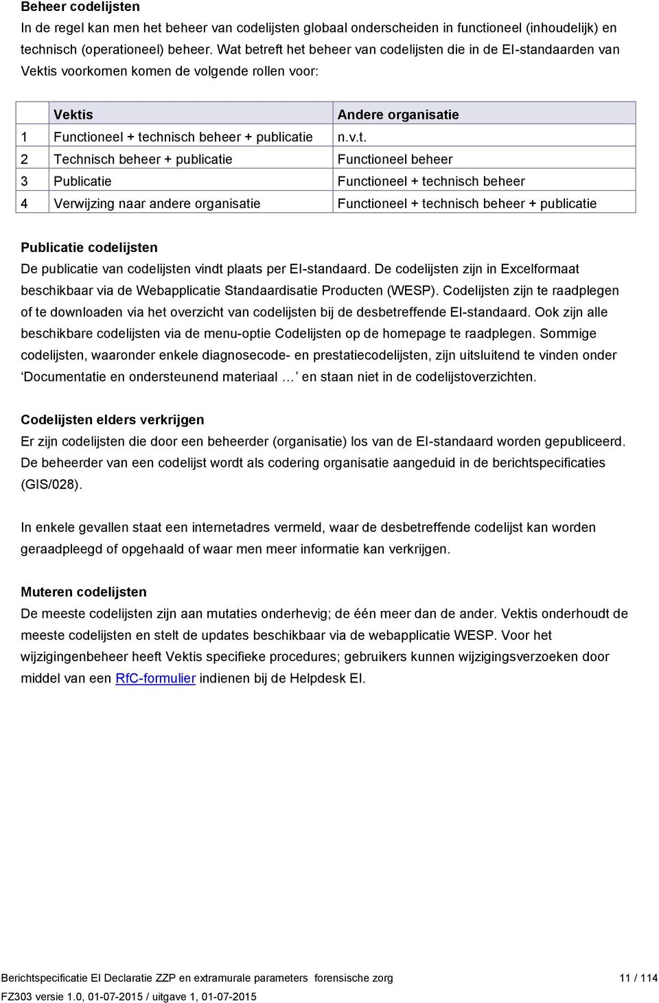 Technisch beheer + publicatie Functioneel beheer 3 Publicatie Functioneel + technisch beheer 4 Verwijzing naar andere organisatie Functioneel + technisch beheer + publicatie Publicatie codelijsten De