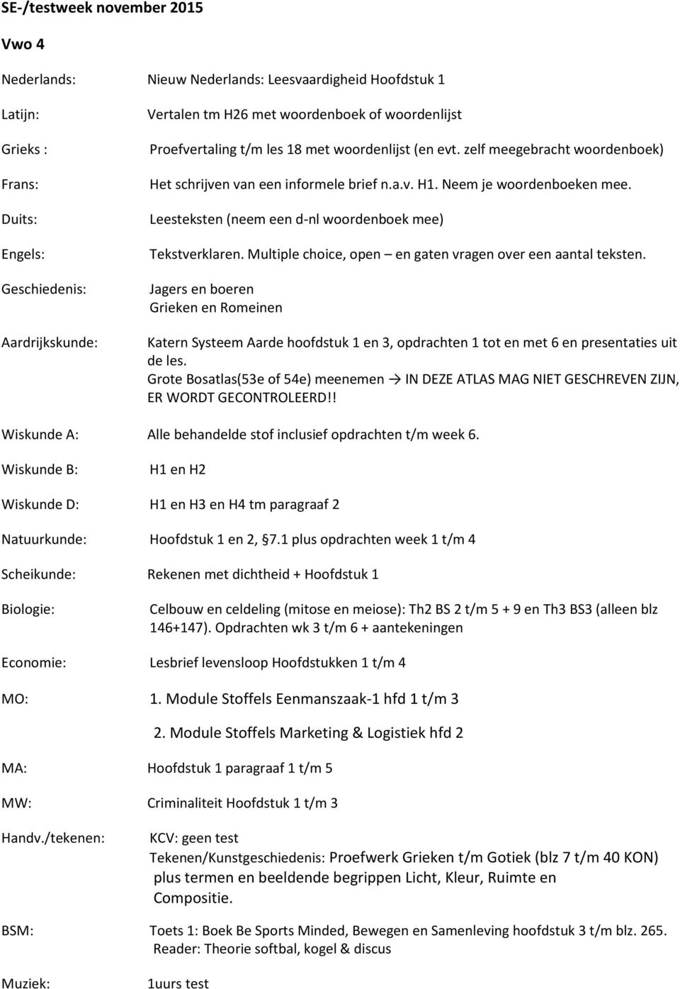 Multiple choice, open en gaten vragen over een aantal teksten. Jagers en boeren Grieken en Romeinen Katern Systeem Aarde hoofdstuk 1 en 3, opdrachten 1 tot en met 6 en presentaties uit de les.