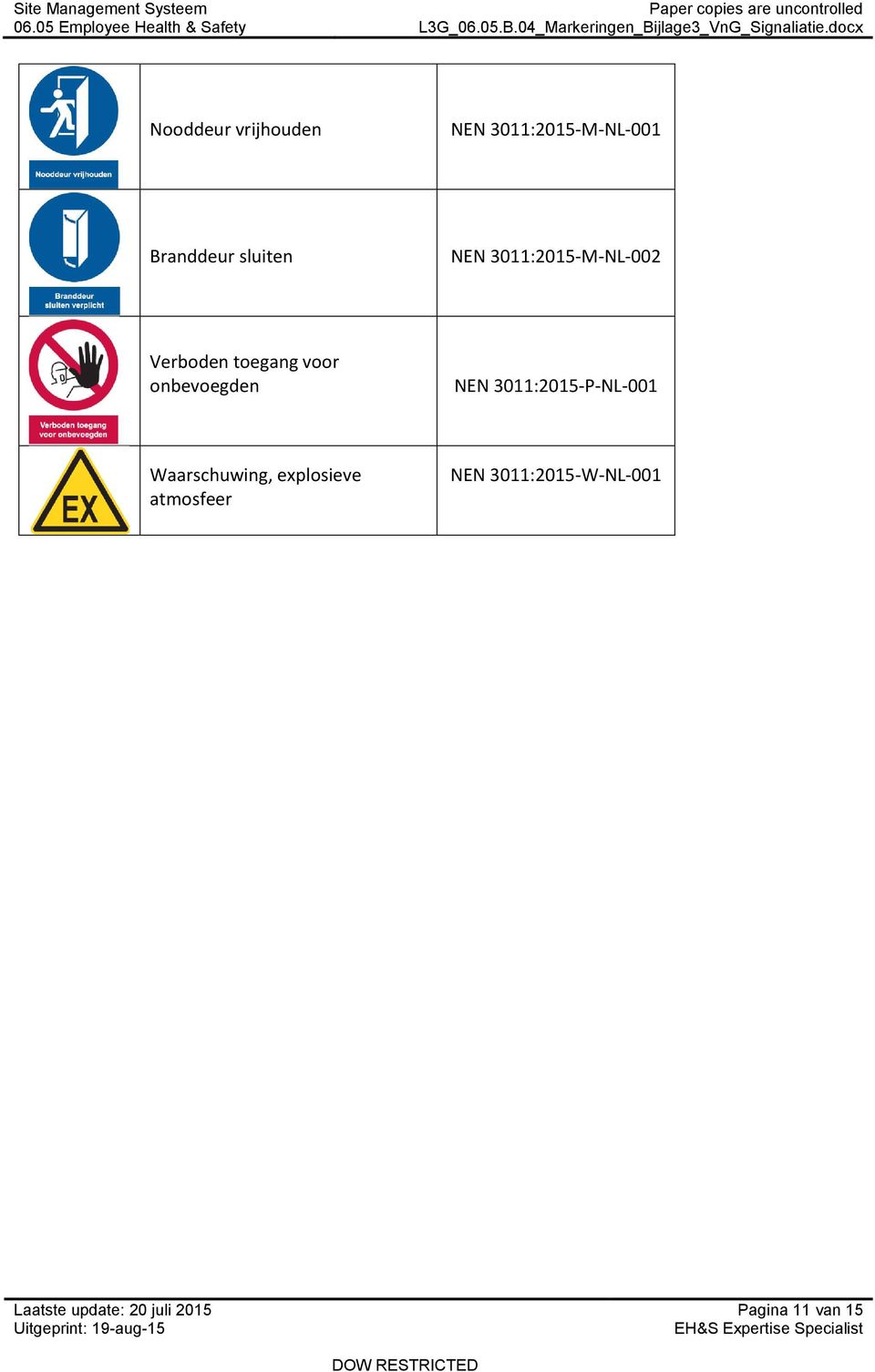 3011:2015-P-NL-001 Waarschuwing, explosieve atmosfeer NEN