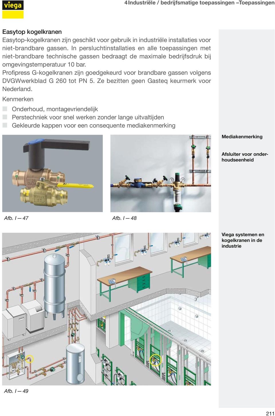 Profipress G-kogelkranen zijn goedgekeurd voor brandbare gassen volgens DVGWwerkblad G 260 tot PN 5. Ze bezitten geen Gasteq keurmerk voor Nederland.