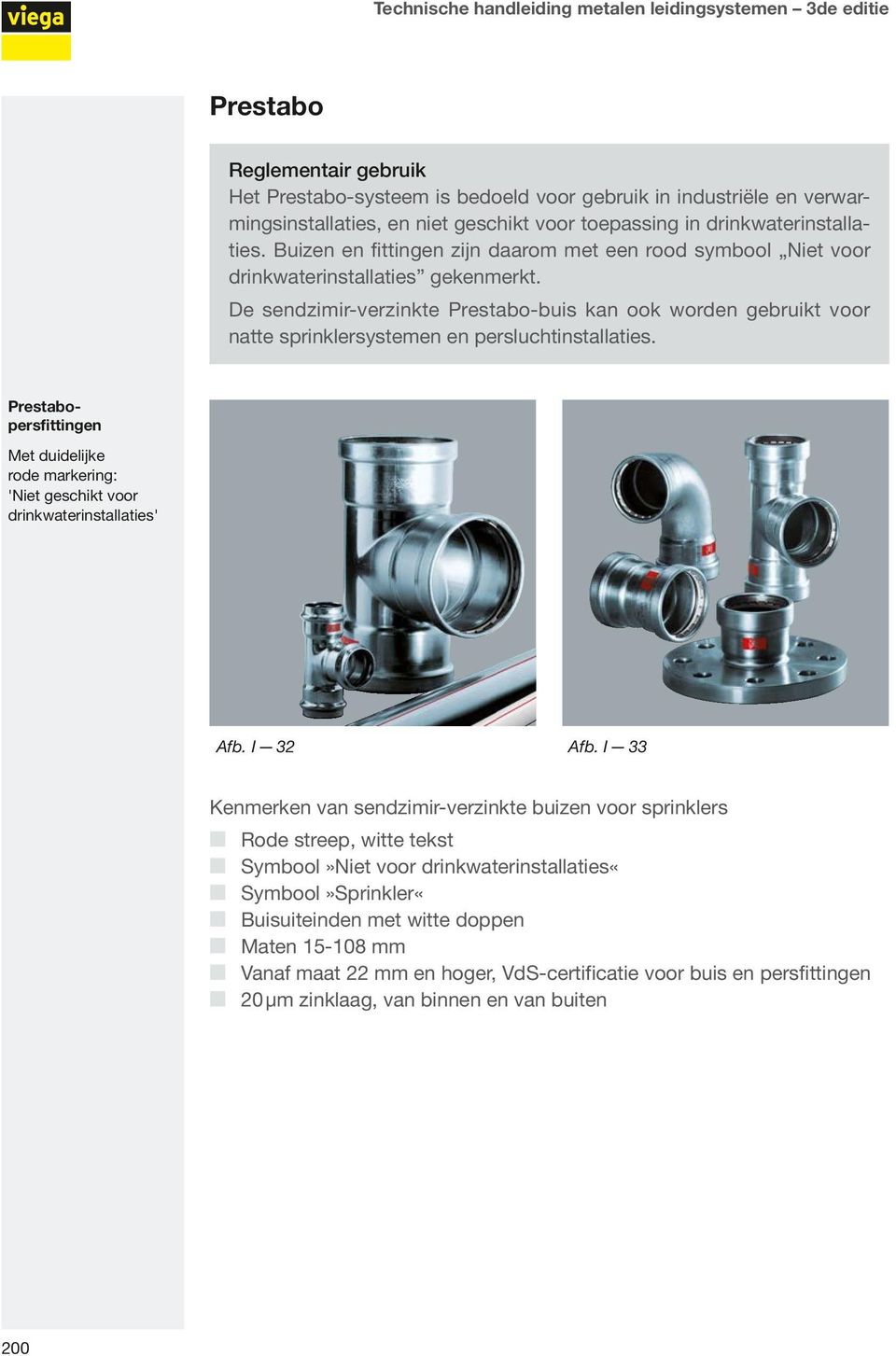 De sendzimir-verzinkte Prestabo-buis kan ook worden gebruikt voor natte sprinklersystemen en persluchtinstallaties.