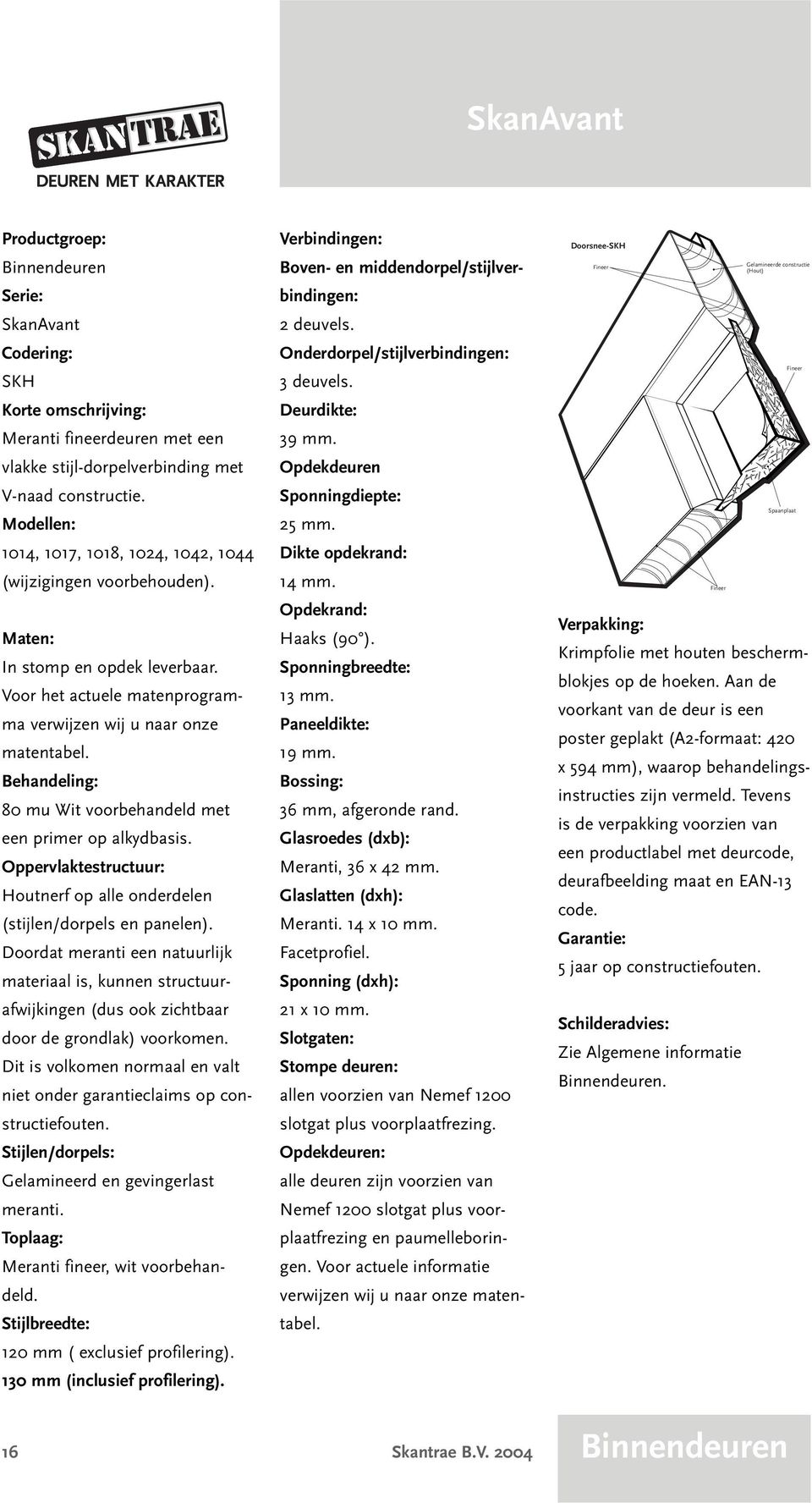 Behandeling: 80 mu Wit voorbehandeld met een primer op alkydbasis. Oppervlaktestructuur: Houtnerf op alle onderdelen (stijlen/dorpels en panelen).