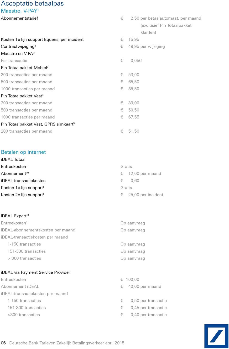 Vast 3 200 transacties per maand 39,00 500 transacties per maand 50,50 1000 transacties per maand 67,55 Pin Totaalpakket Vast, GPRS simkaart 3 200 transacties per maand 51,50 Betalen op internet