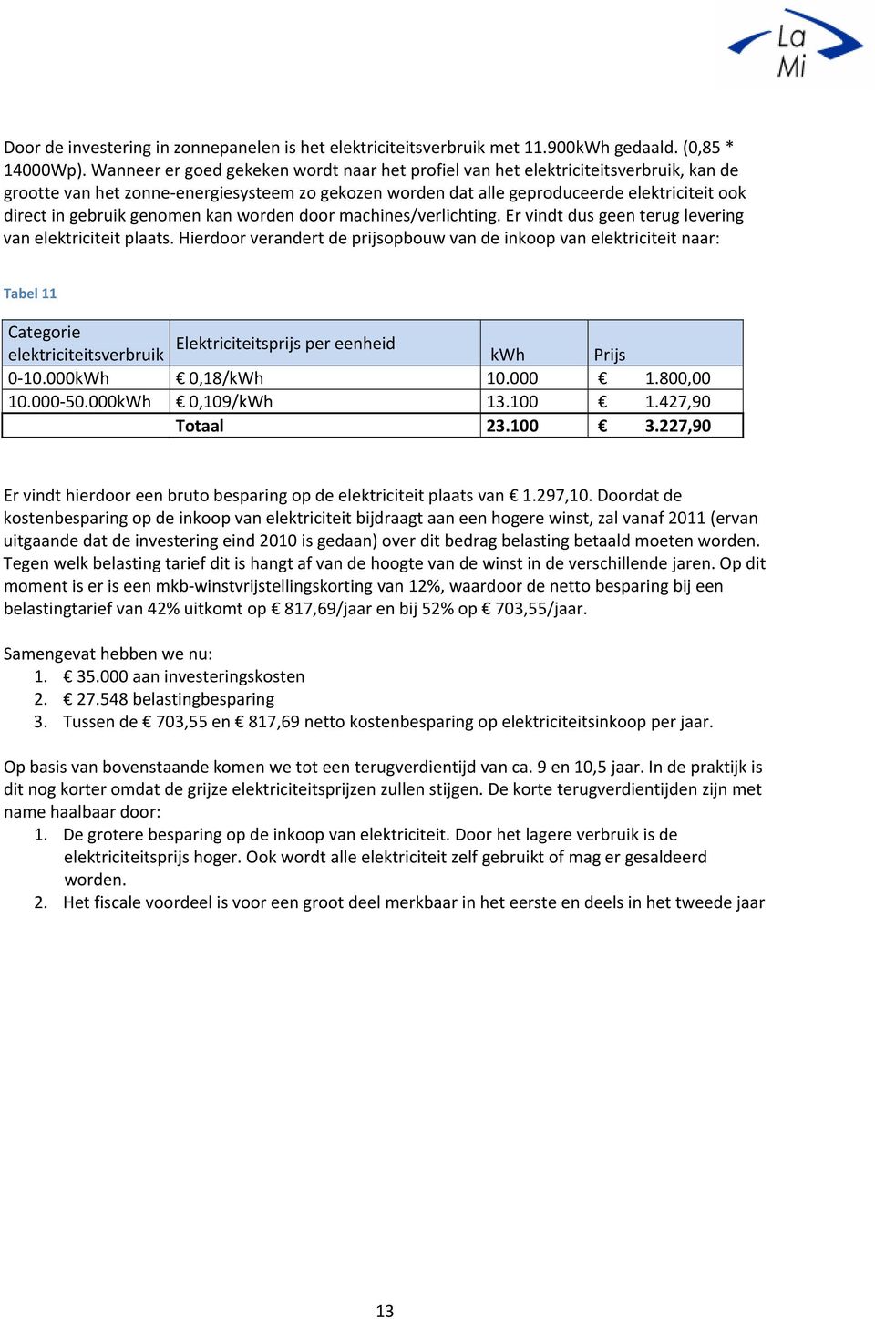 genomen kan worden door machines/verlichting. Er vindt dus geen terug levering van elektriciteit plaats.