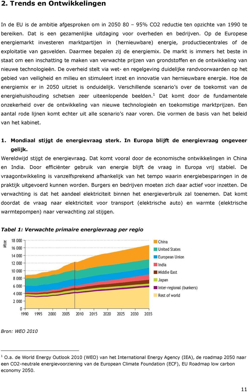 De markt is immers het beste in staat om een inschatting te maken van verwachte prijzen van grondstoffen en de ontwikkeling van nieuwe technologieën.