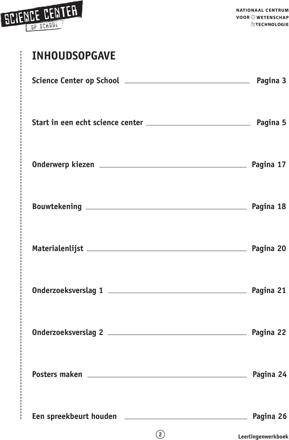 18 Materialenlijst Pagina 20 Onderzoeksverslag 1 Pagina 21