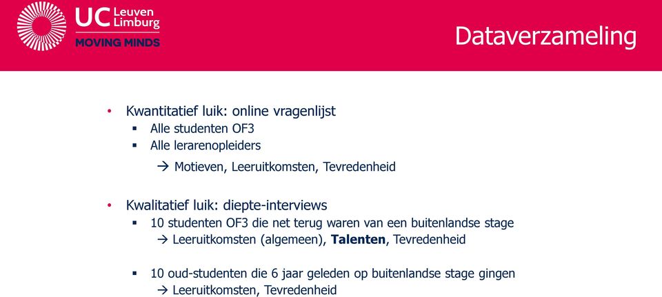 die net terug waren van een buitenlandse stage Leeruitkomsten (algemeen), Talenten,