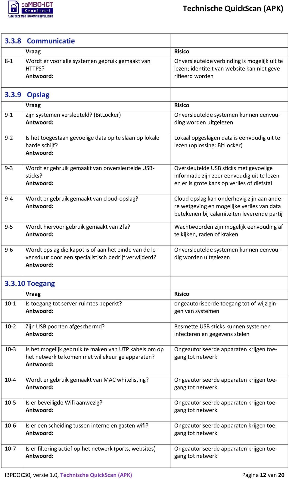 9-5 Wordt hiervoor gebruik gemaakt van 2fa? 9-6 Wordt opslag die kapot is of aan het einde van de levensduur door een specialistisch bedrijf verwijderd?